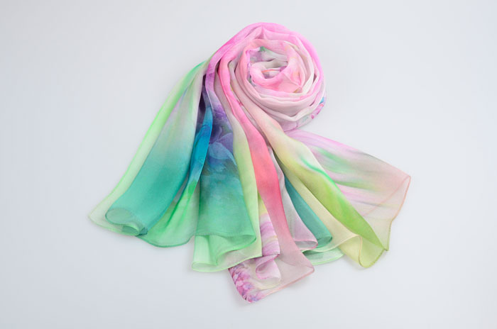 迷花沾草絲巾細節圖 迷花沾草絲巾細節圖