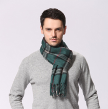 羊絨格紋圍巾 羊絨格紋圍巾