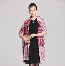 紅色青花瓷披肩 紅色青花瓷披肩